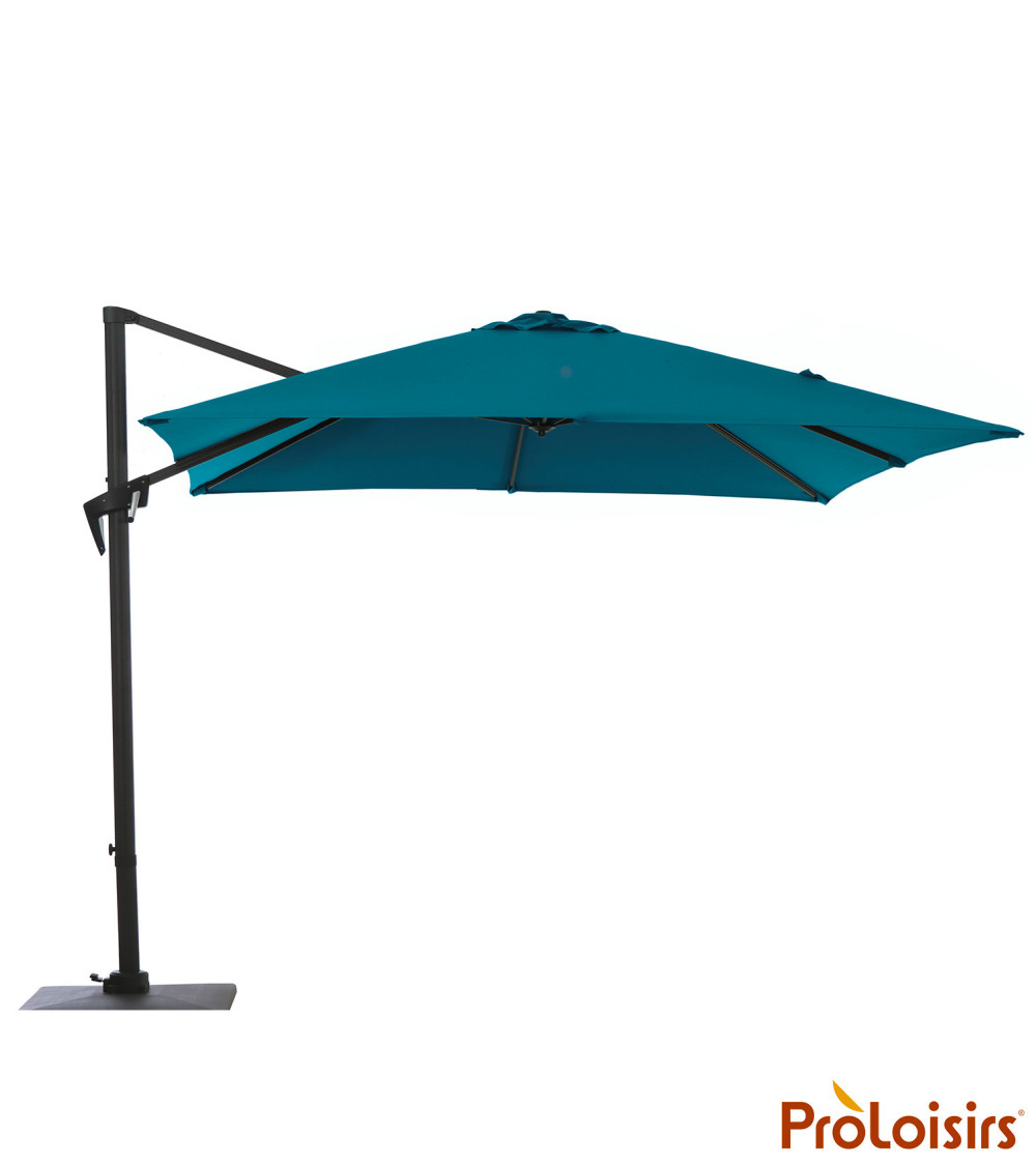 Parasol déporté ROMA 2,5x2,5 Coloris:Mât Grey / Toile Bleu  Eco-participation :Prix de vente comprenant l' éco-participation de 