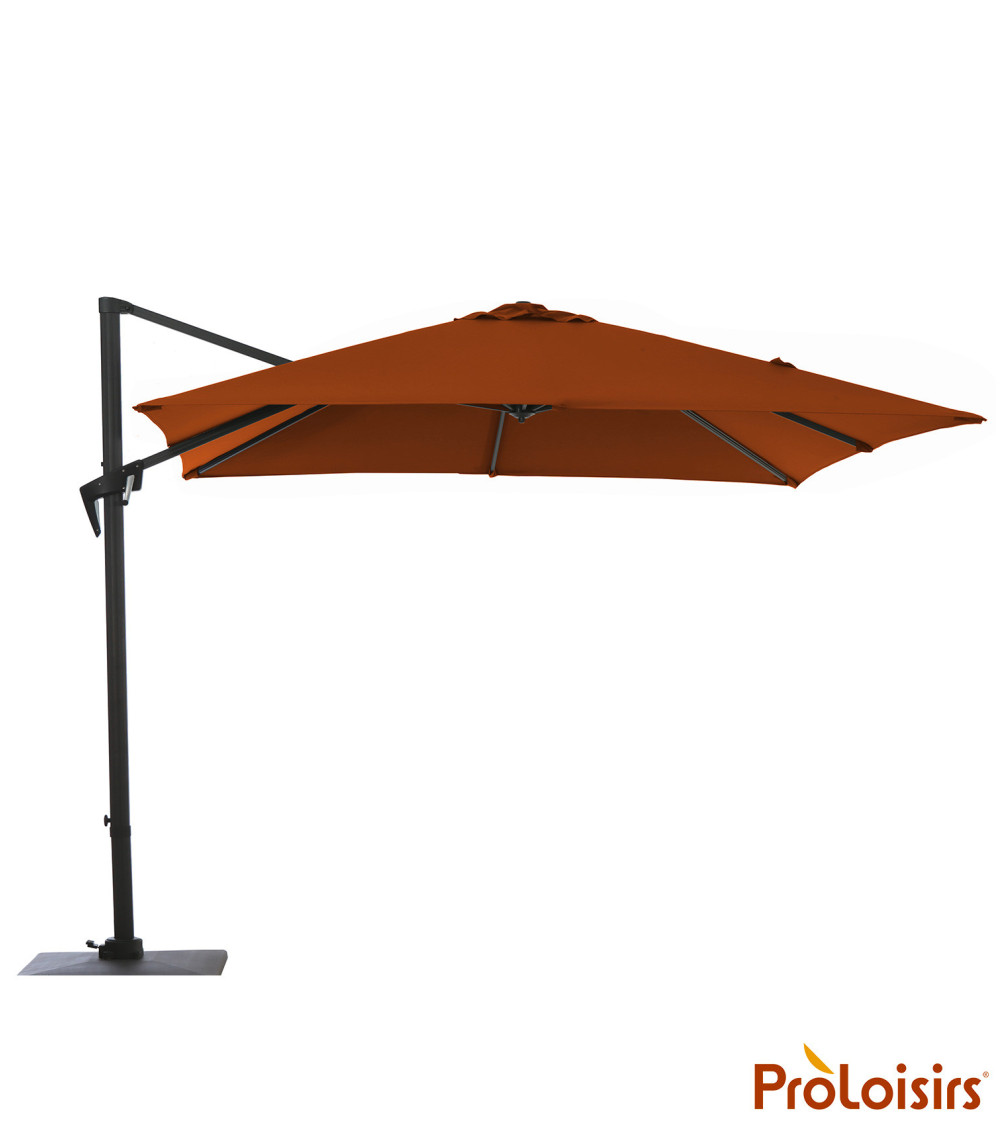 Parasol déporté ROMA 2,5x2,5 Coloris:Mât Grey / Toile Sienne  Eco-participation :Prix de vente comprenant l' éco-participation d