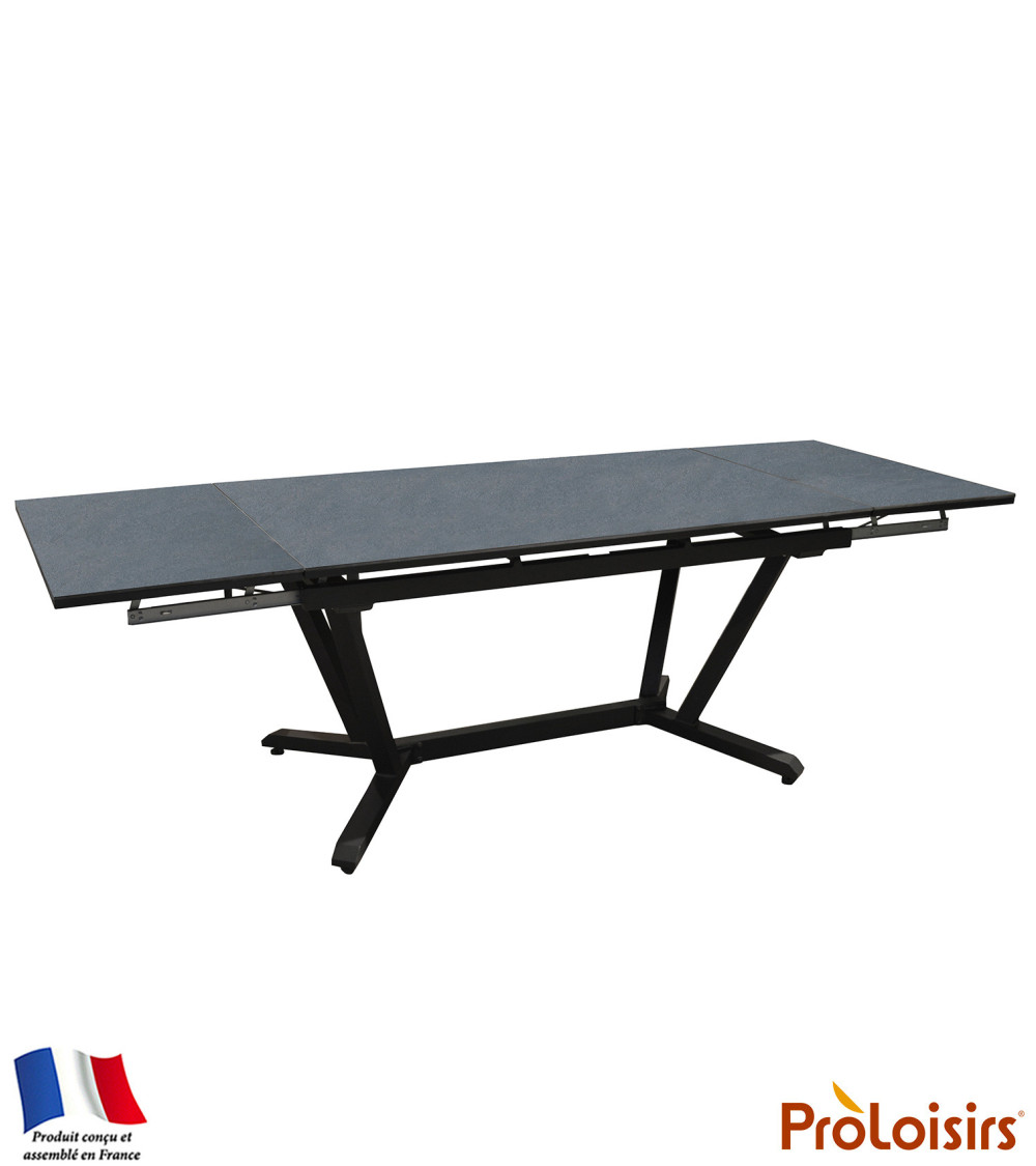 Table VITA 180/230/280 plateau HPL Coloris:Châssis Graphite/Plateau HPL Béton  Eco-participation :Prix de vente comprenant l' éc