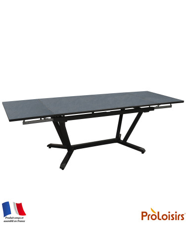 Table VITA 180/230/280 plateau HPL Coloris:Châssis Graphite/Plateau HPL Béton  Eco-participation :Prix de vente comprenant l' éc