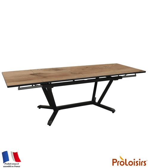 Table VITA 180/230/280 plateau HPL Coloris:Châssis Graphite/Plateau HPL Bois  Eco-participation :Prix de vente comprenant l' éco