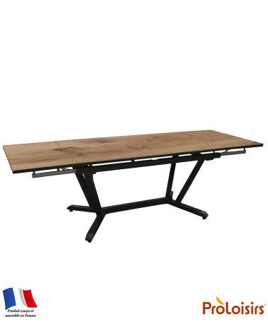 Table VITA 180/230/280 plateau HPL Coloris:Châssis Graphite/Plateau HPL Bois  Eco-participation :Prix de vente comprenant l' éco