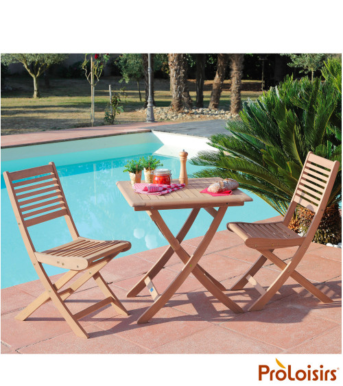 Table de jardin SOPHIE 70 Coloris:Châssis Eucalyptus / Plateau Eucalyptus  Eco-participation :Prix de vente comprenant l' éco-pa