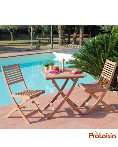 Table de jardin SOPHIE 70 Coloris:Châssis Eucalyptus / Plateau Eucalyptus  Eco-participation :Prix de vente comprenant l' éco-pa