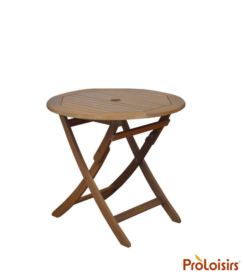 Table de jardin SOPHIE 80 Coloris:Châssis Eucalyptus / Plateau Eucalyptus  Eco-participation :Prix de vente comprenant l' éco-pa