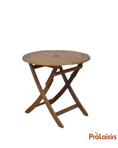 Table de jardin SOPHIE 80 Coloris:Châssis Eucalyptus / Plateau Eucalyptus  Eco-participation :Prix de vente comprenant l' éco-pa