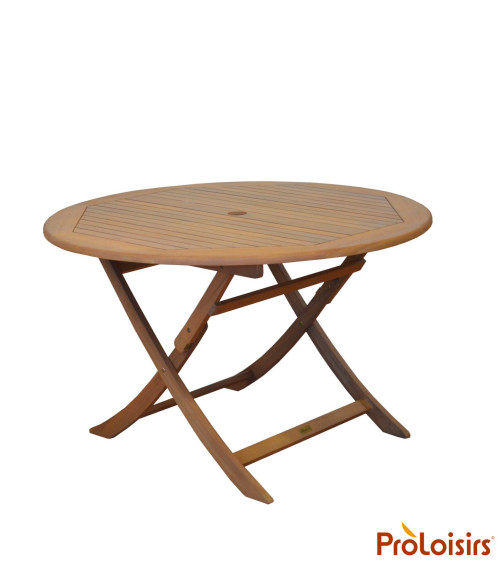 Table de jardin SOPHIE 120 Coloris:Châssis Acacia/Plateau Acacia  Eco-participation :Prix de vente comprenant l' éco-participati