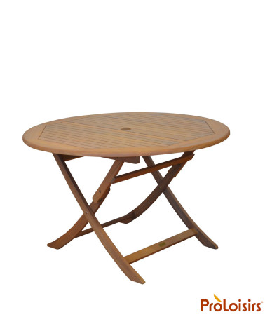 Table de jardin SOPHIE 120 Coloris:Châssis Acacia/Plateau Acacia  Eco-participation :Prix de vente comprenant l' éco-participati