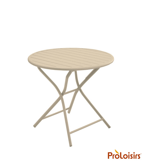 Table guéridon GLOBE 80 Coloris:Châssis Crème / Plateau Crème  Eco-participation :Prix de vente comprenant l' éco-participation 