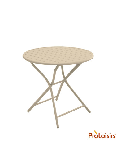 Table guéridon GLOBE 80 Coloris:Châssis Crème / Plateau Crème  Eco-participation :Prix de vente comprenant l' éco-participation 