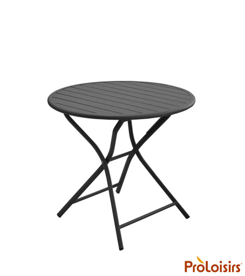Table guéridon GLOBE 80 Coloris:Châssis Graphite / Plateau Graphite  Eco-participation :Prix de vente comprenant l' éco-particip